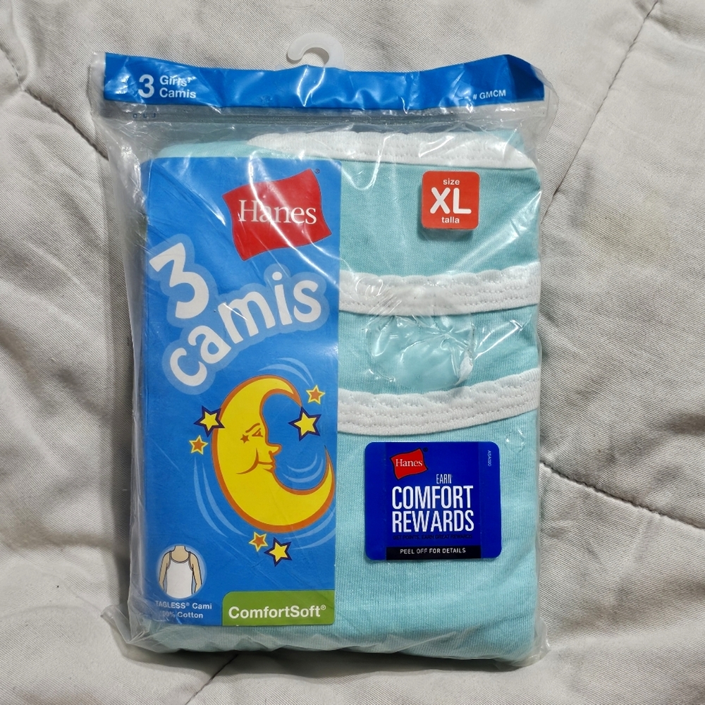 3 Pack Hanes Girl's Camis XL